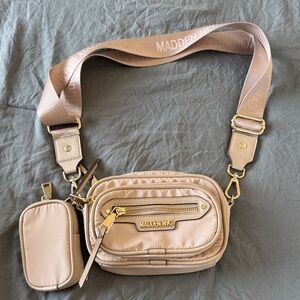 Beige/Gold Crossbody Belt Bag